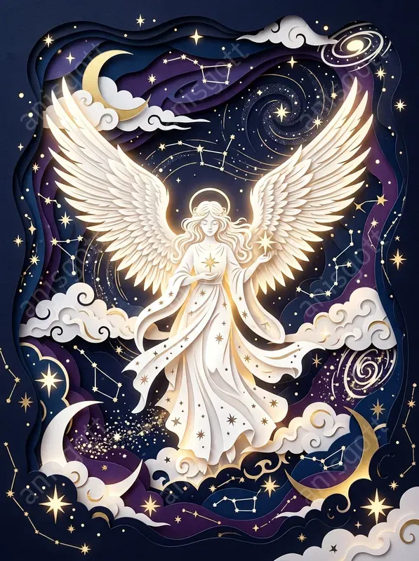 Celestial Storybook Papercut Diorama Art