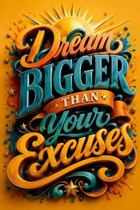 3D Motivational Typography Posters