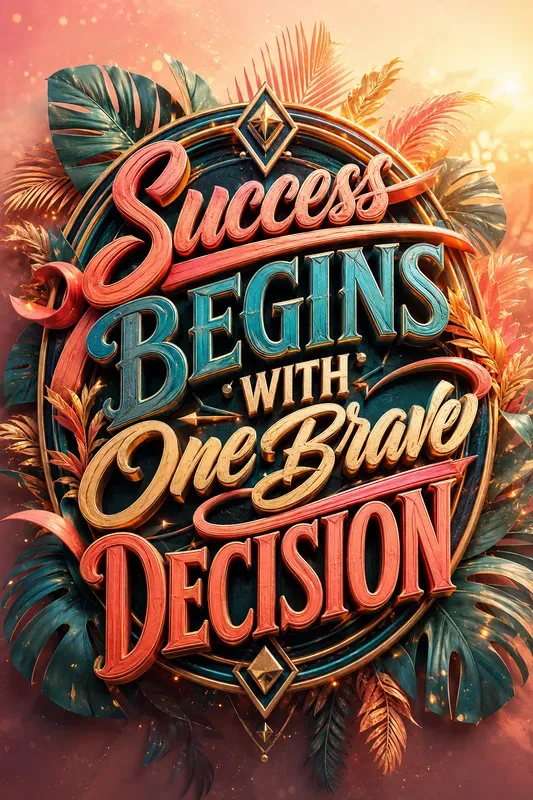 3D Motivational Typography Posters