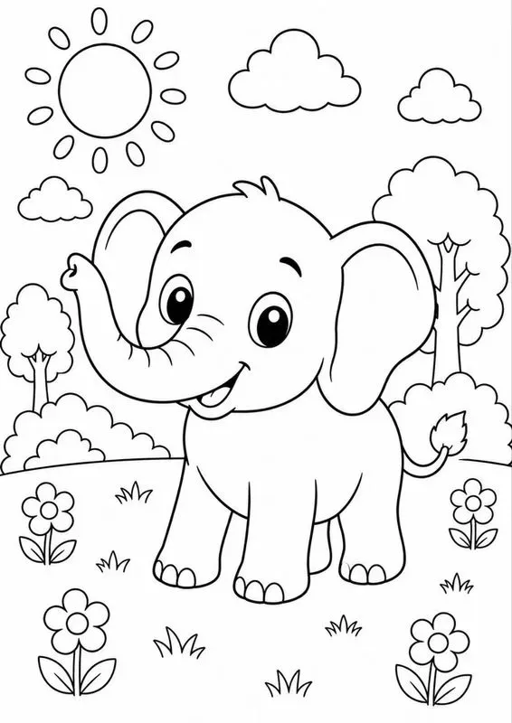 Cute Animals For Coloring