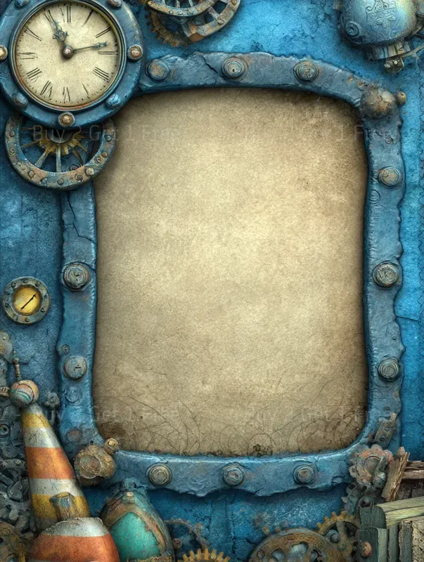 Steampunk Clockwork Background Frames