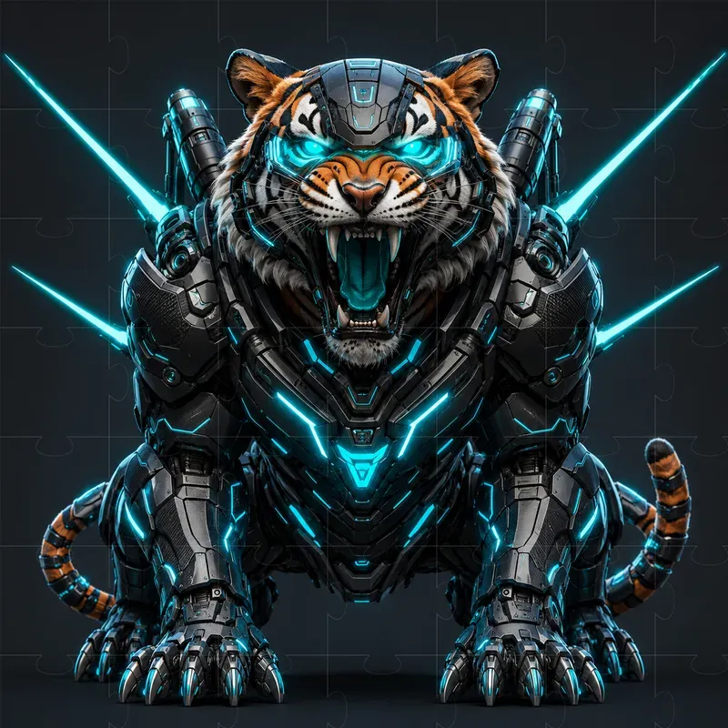 3D Cyberpunk Mecha Animals