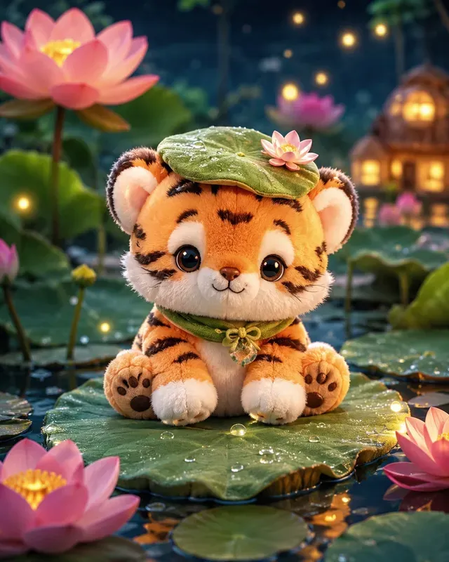 Cute Cotton Plush Animal Fantasy Scenes