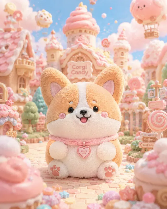 Cute Cotton Plush Animal Fantasy Scenes