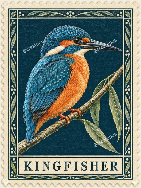 Engraved Nature Postage Stamps