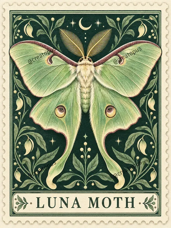 Engraved Nature Postage Stamps