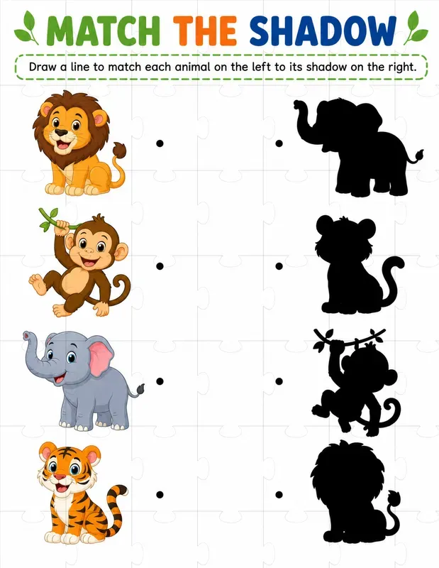 Shadow Match Worksheets