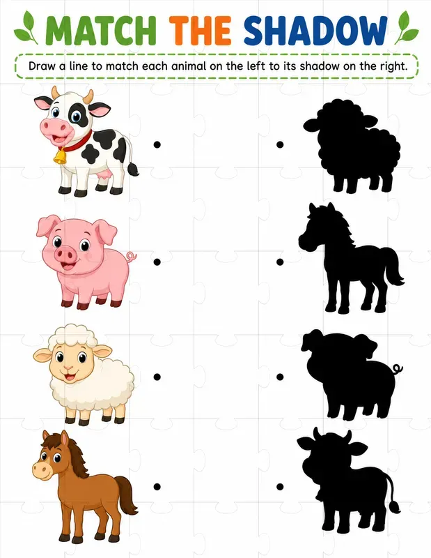 Shadow Match Worksheets