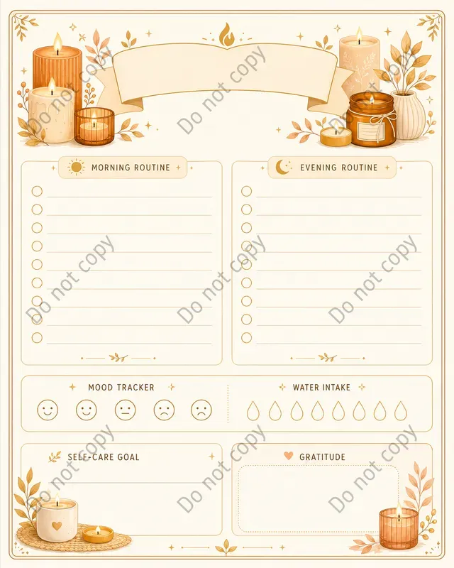 Daily Self Care Planner Pages