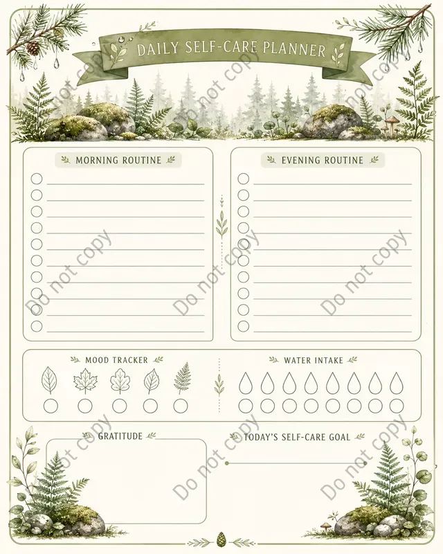 Daily Self Care Planner Pages