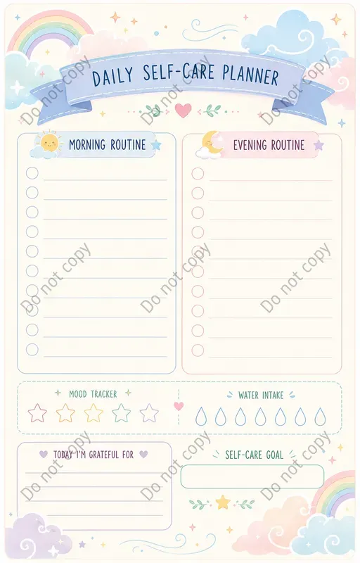 Daily Self Care Planner Pages