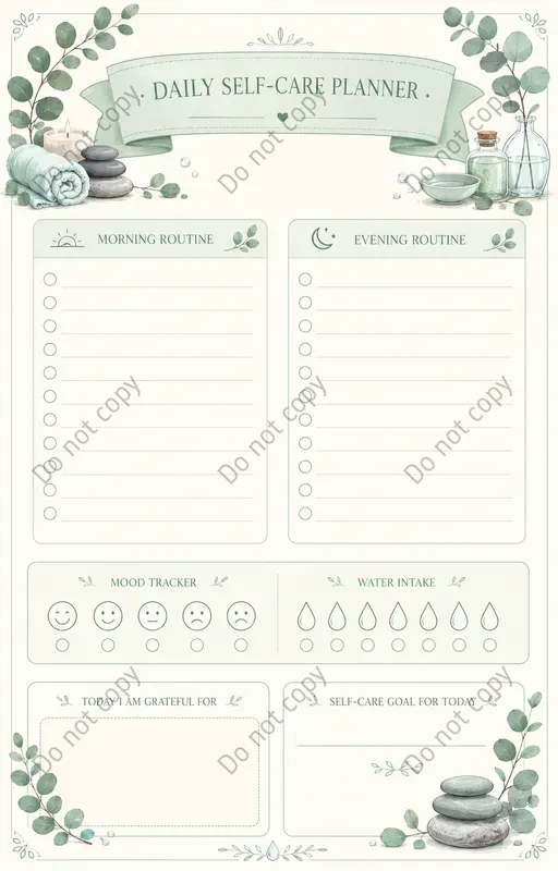 Daily Self Care Planner Pages