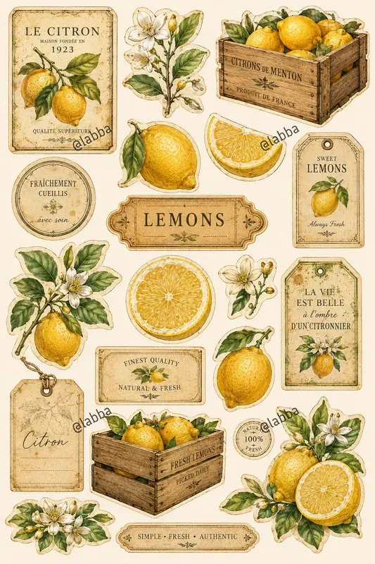 Vintage Junk Journal Ephemera Sheets