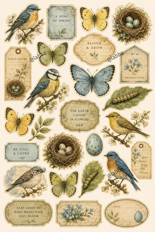 Vintage Junk Journal Ephemera Sheets