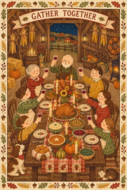 Thanksgiving Folk Art Printables
