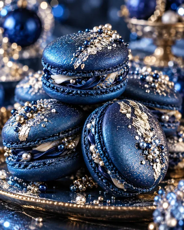Luxury Blue Silver Xmas Dessert Photos