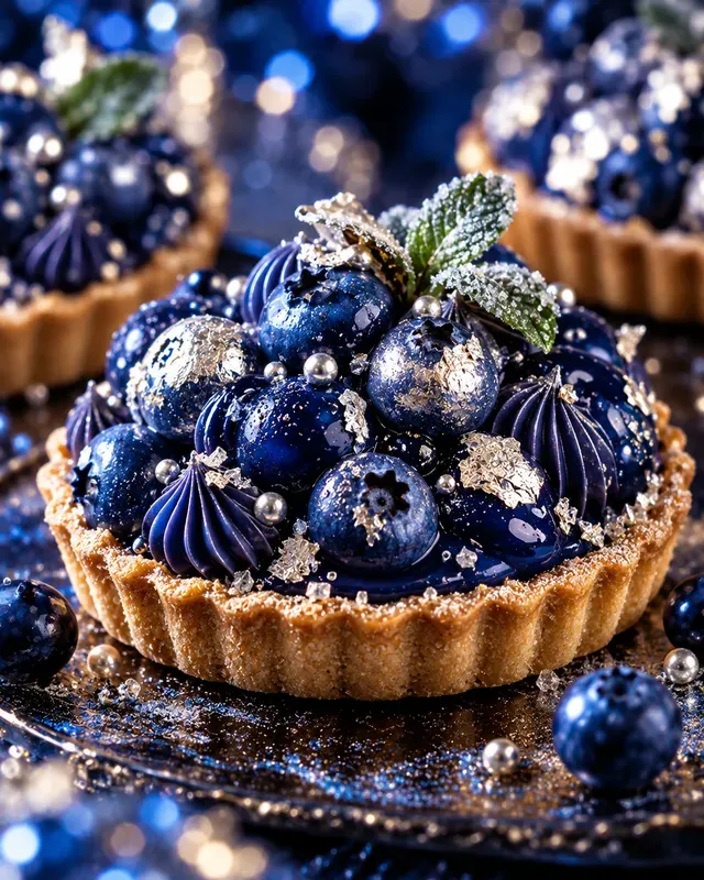 Luxury Blue Silver Xmas Dessert Photos