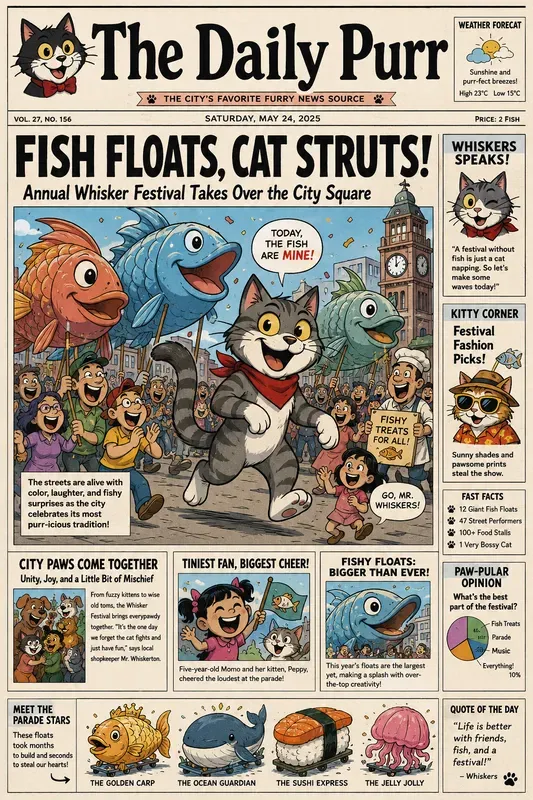 Cartoon Newspaper Front Pages