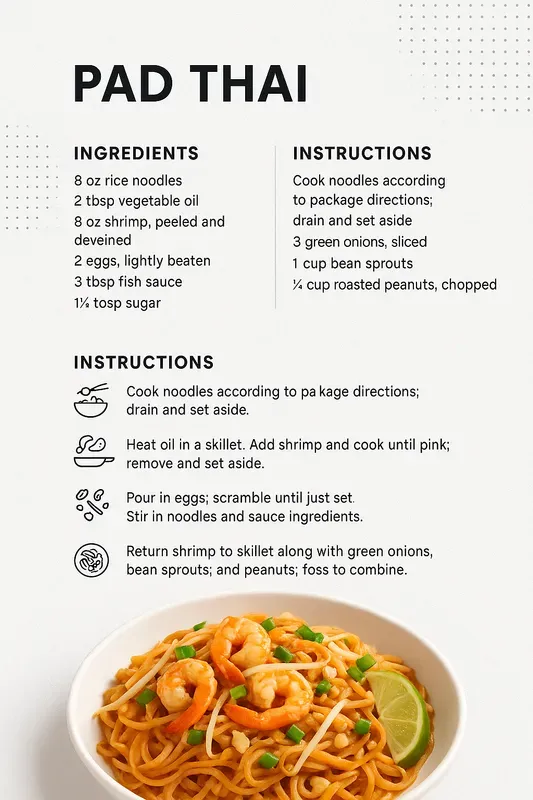 Minimalist Modern Recipe Instructions