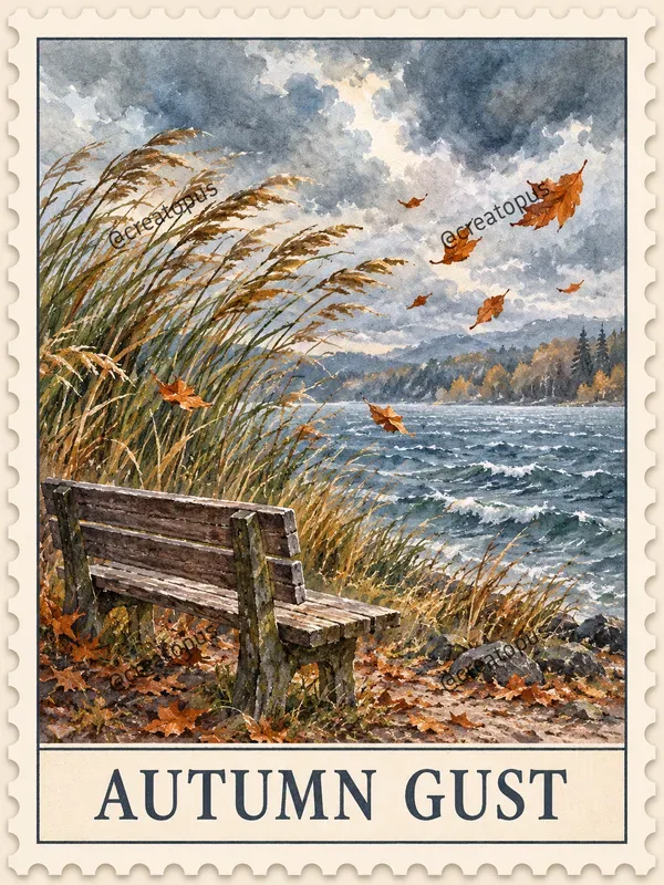Watercolor Weather Postage Stamps