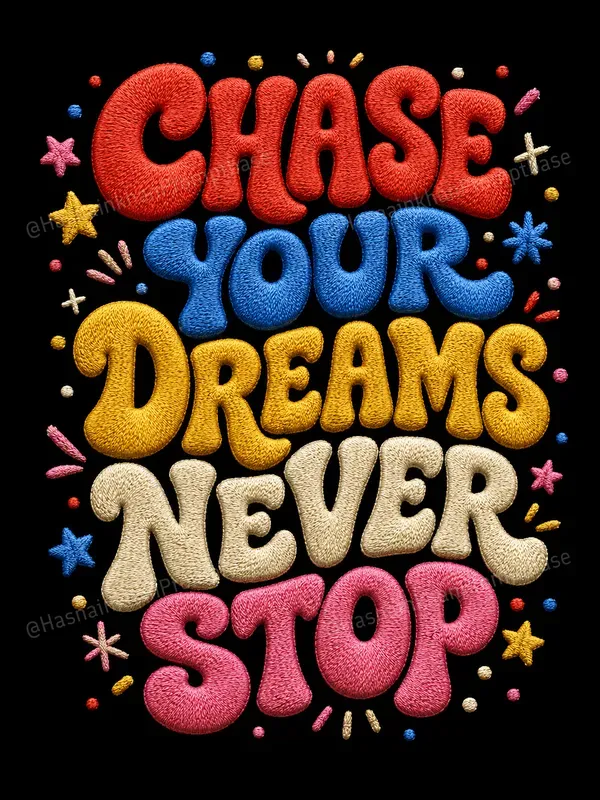 Groovy Quote Embroidery Style T Shirts