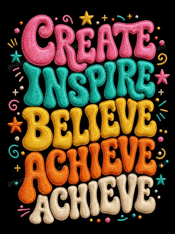 Groovy Quote Embroidery Style T Shirts