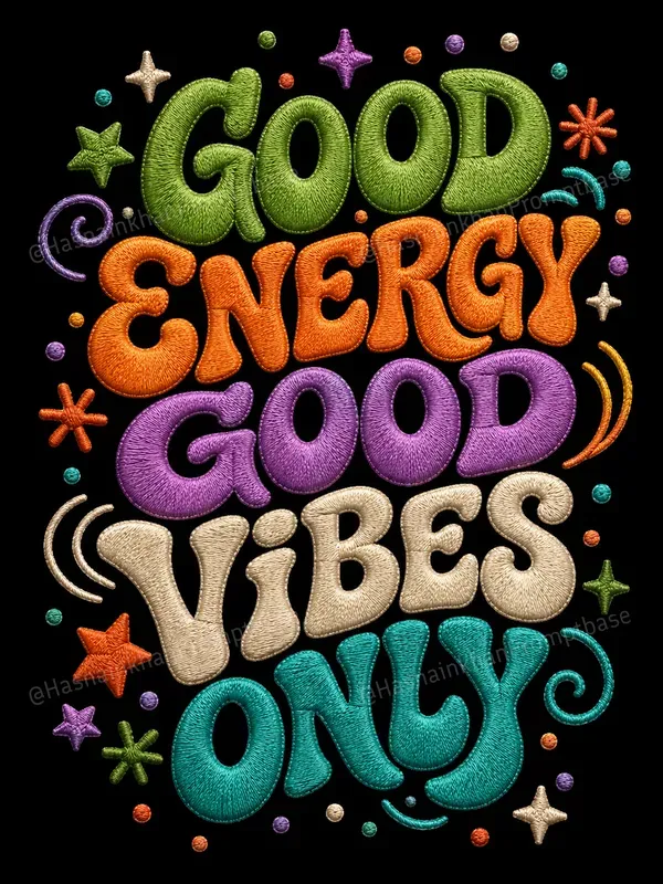 Groovy Quote Embroidery Style T Shirts