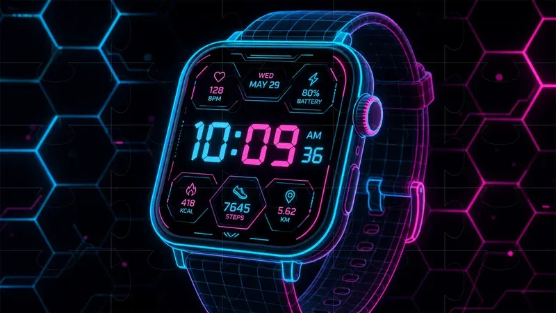 Cyberpunk Neon Line Art