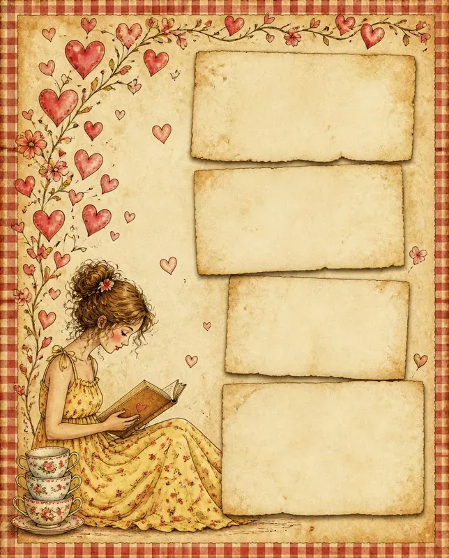 Vintage Junk Journal Etsy Frame Pages
