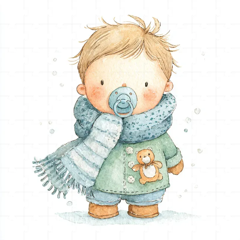 Kawaii Watercolor Character Cliparts