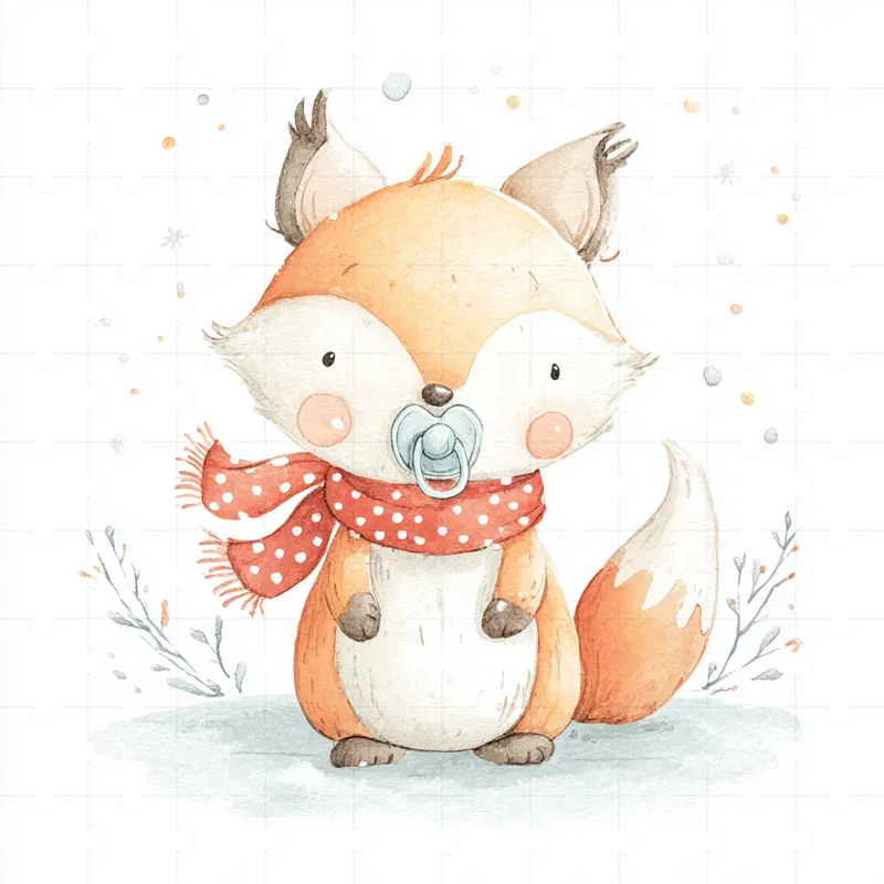 Kawaii Watercolor Character Cliparts