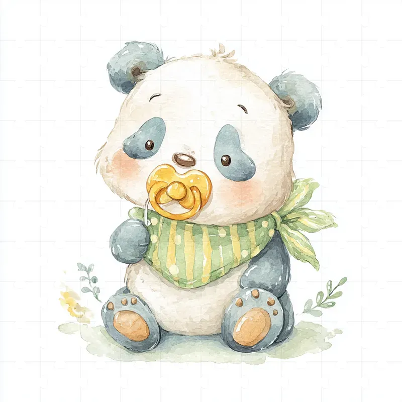 Kawaii Watercolor Character Cliparts