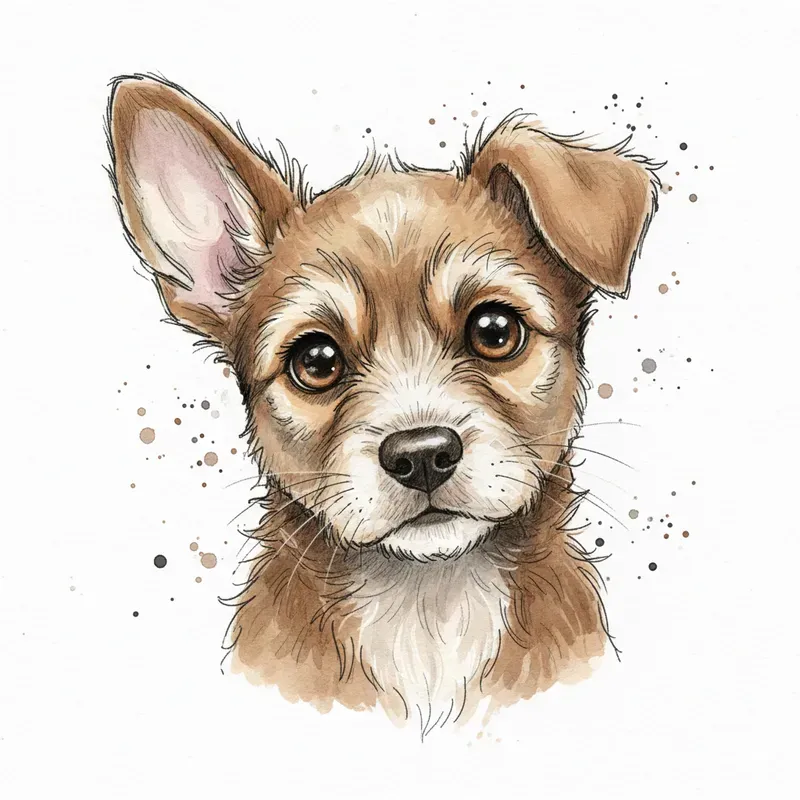 Whimsical Watercolor Puppies