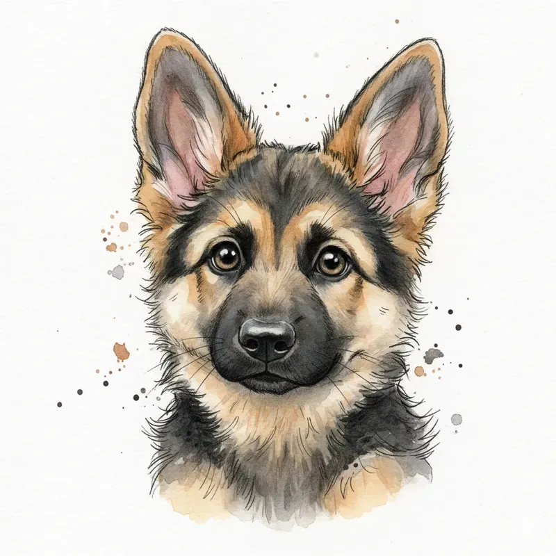 Whimsical Watercolor Puppies