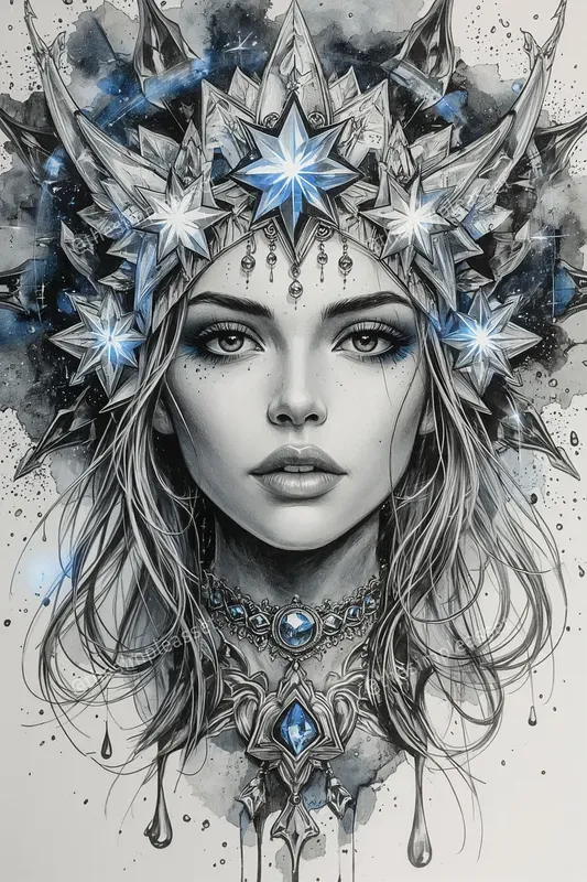 Exotic Glowing Female Portrait Art