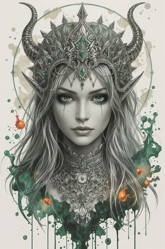 Exotic Glowing Female Portrait Art