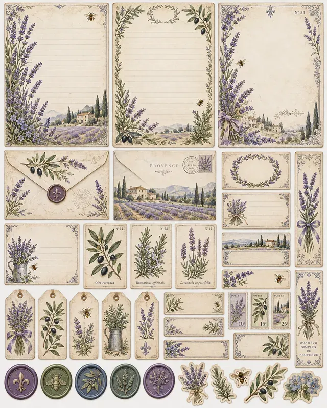 Vintage Botanical Stationery Sets