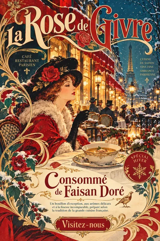 Elegant Winter Belle Epoque Poster Art