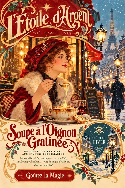 Elegant Winter Belle Epoque Poster Art