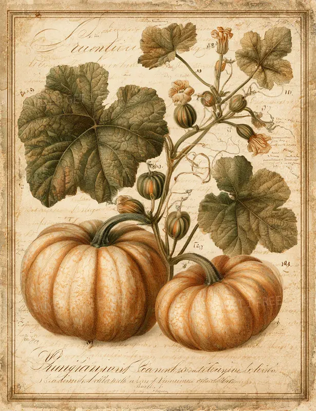 Vintage Botanical Thanksgiving Pages