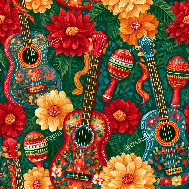 Colorful Mexican Folk Art Patterns