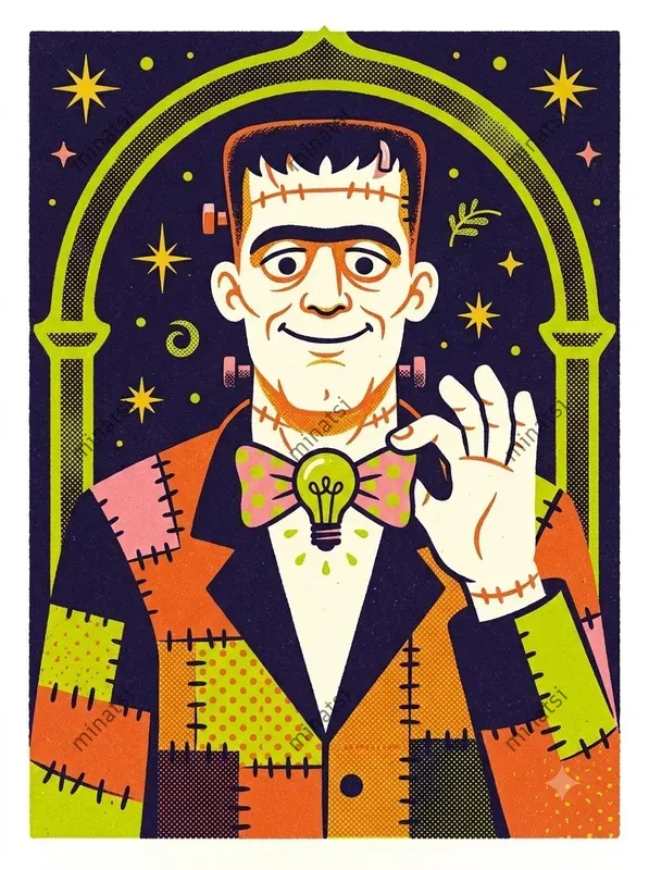 Retro Halloween Screen Print Art