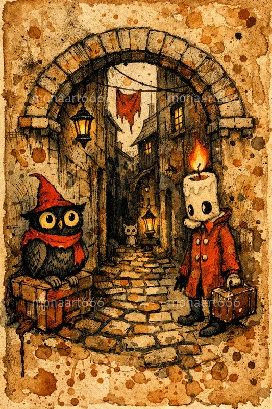 Vintage Grunge Whimsy British Folk Art
