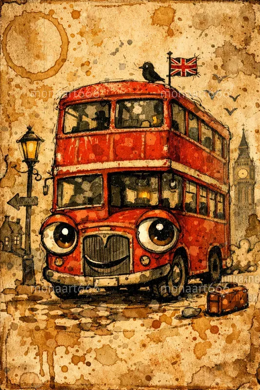Vintage Grunge Whimsy British Folk Art
