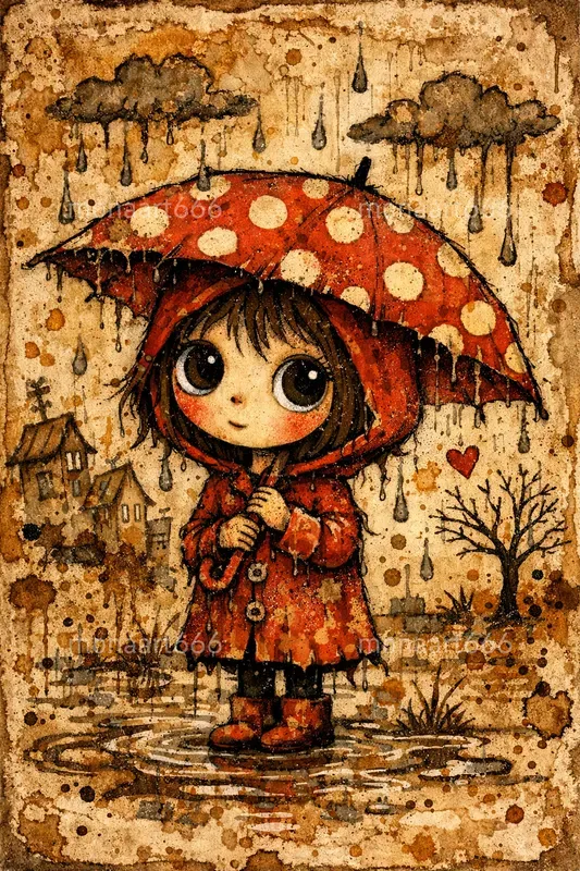 Vintage Grunge Whimsy British Folk Art