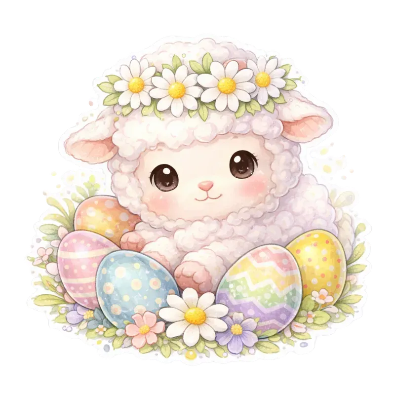 Cute Easter Chibi Sticker Art