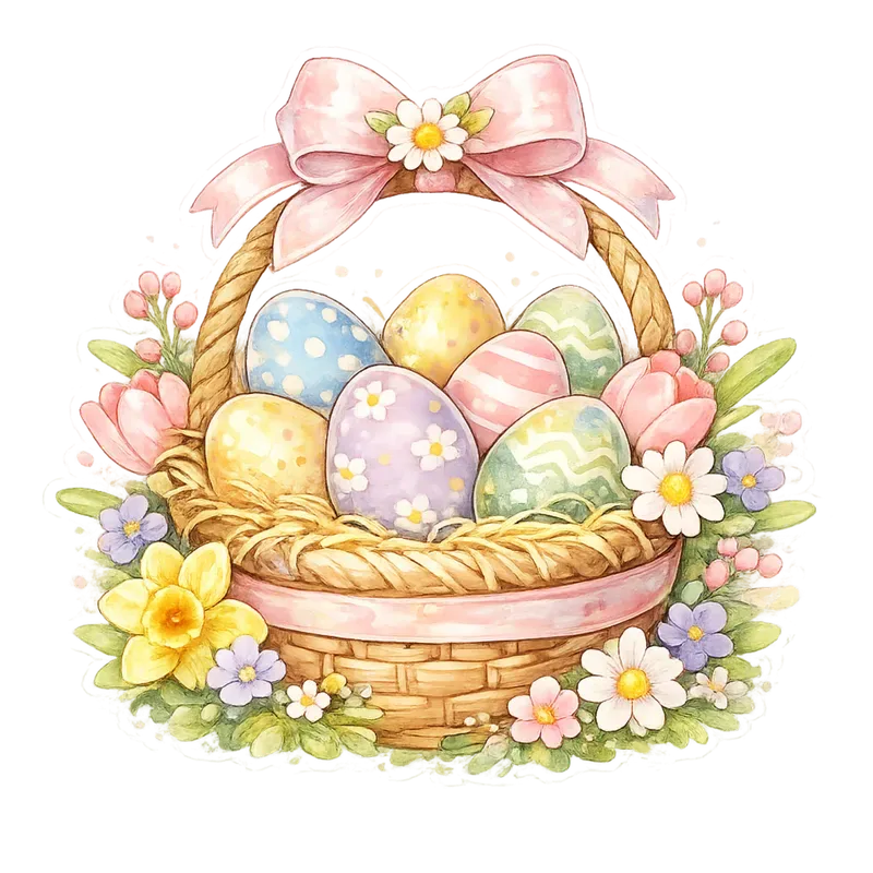Cute Easter Chibi Sticker Art