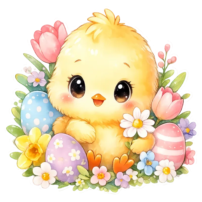 Cute Easter Chibi Sticker Art