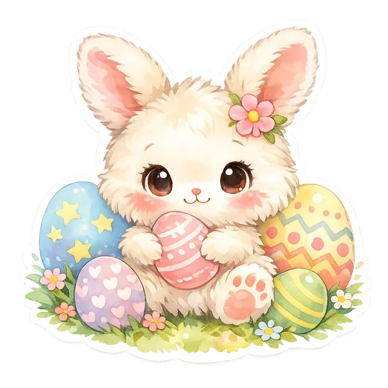 Cute Easter Chibi Sticker Art