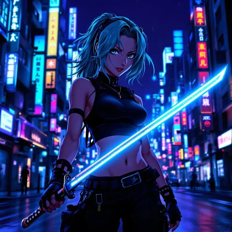 Anime Art Cyberpunk Style Characters